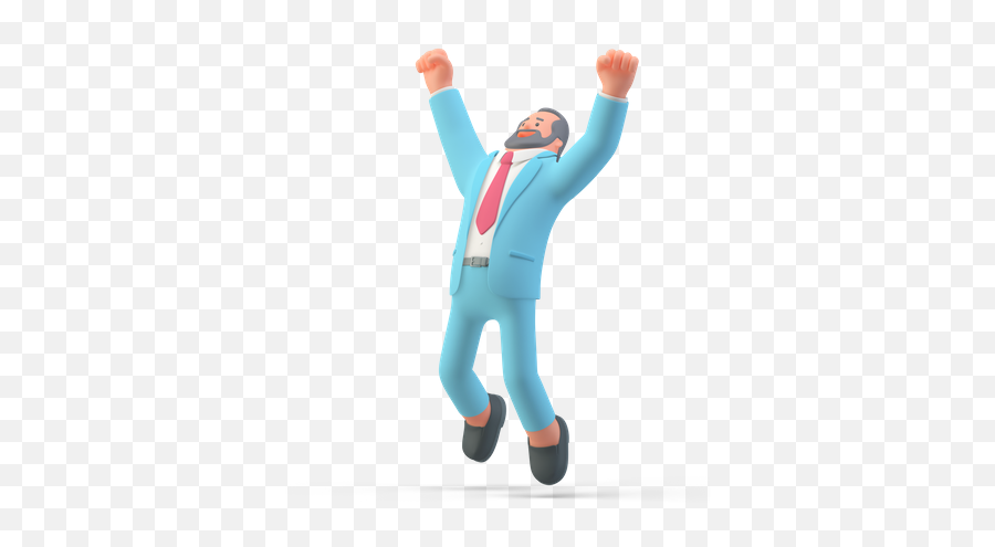Premium Businessman Jumping Out Of Joy 3d Illustration Emoji,Cliff Jumping Emoji