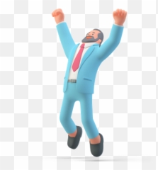 Premium Businessman Jumping Out Of Joy 3d Illustration Emoji,Cliff Jumping Emoji