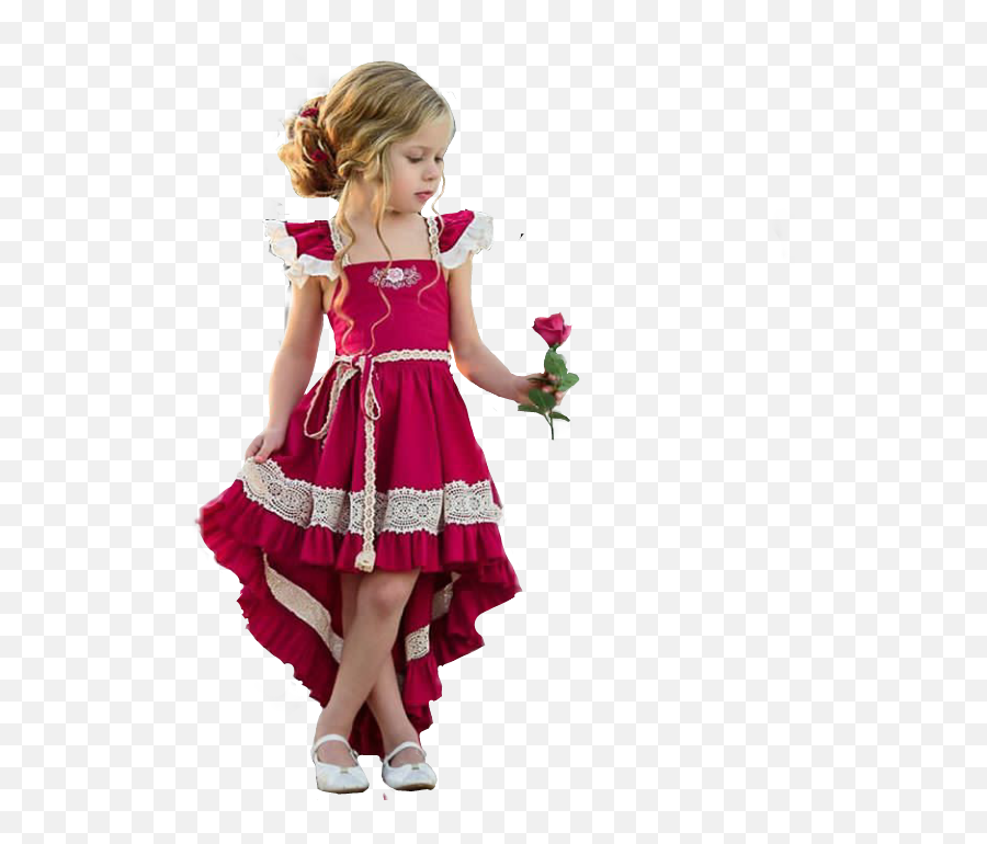 Girl Dress Red Smile Alone Sticker By - Kids Party Dress 2019 Emoji,Emoji Dress Girl