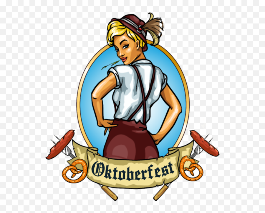 Oktoberfest Girl Emblem Beer Label - Oktoberfest Beer Label With Girl Emoji,Emoji Answers Oktoberfest