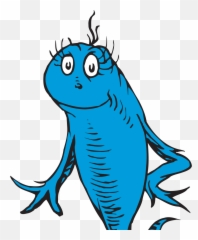 Download Hd One Fish Two Fish Red Fish Blue Fish The Cat - Blue Fish Dr Seuss Emoji,Fish Emoji