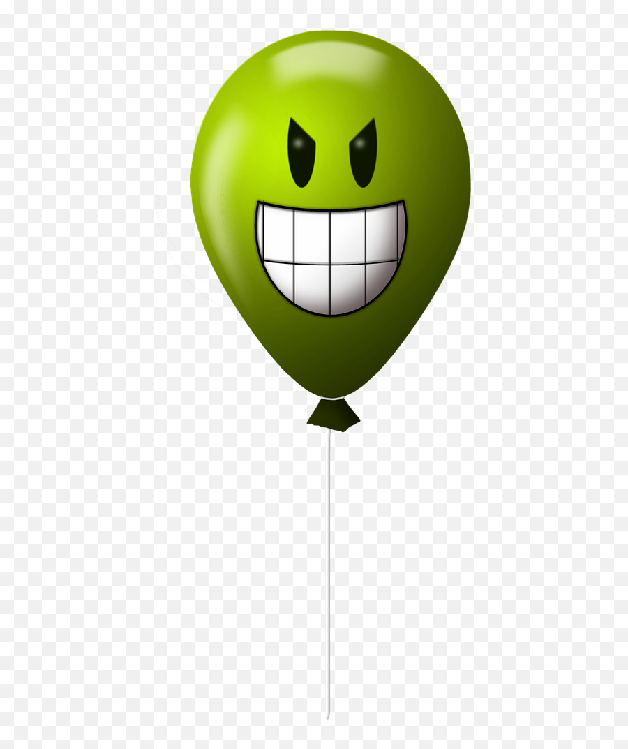 Balloon Emoticon Evil Green Smile - Happy Emoji,Devious Smile Emoticon