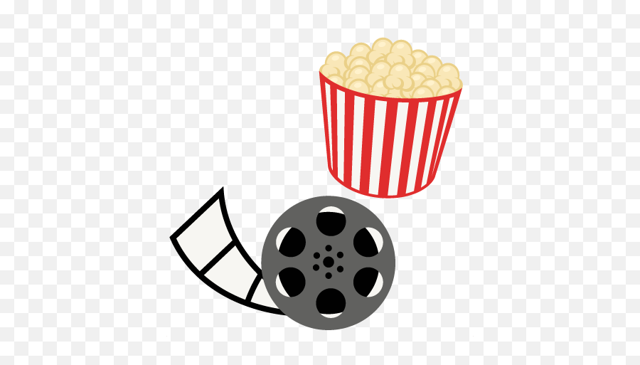 Movie And Popcorn Clipart Black And White Dayasrioko Top 3 - Cinema Clipart Cute Emoji,Eating Popcorn Emoji Gif