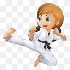 Girls Clipart Karate Girls Karate Transparent Free For - Karate Cartoon Emoji,Animasi Emotion