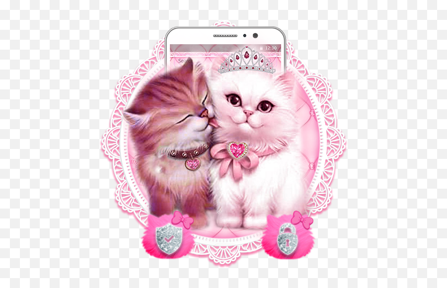 Lovely Cute Pink Cat Theme For Android - Download Cafe Bazaar Emoji,Pink Cat Emoji