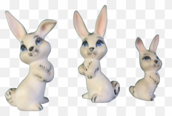 Bone China Miniatures White Bunny - Vintage Set Of Miniture Bunnies Emoji,Emotions And Miniatures