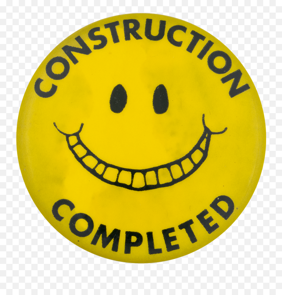 Busy Beaver Button Museum - Wide Grin Emoji,Under Construction Emoticon