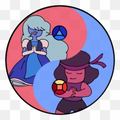Ruby U0026 Sapphire Inside Of A Yin Yang To Represent The - Sapphire Steven Universe Garnet Emoji,Indside Out Emotions Gem Fusion