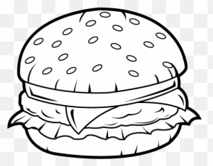Free Hamburger Clipart Black And White - Outline Image Of Burger Emoji,Cheeseburger Emojis