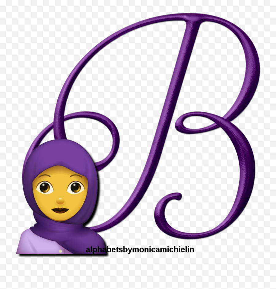 Monica Michielin Alphabets Purple Girl Emoji Emoticon - Girly,Purple Emoji Images