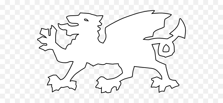 Wonder Novel - White Welsh Dragon Black Background Emoji,Welsh Dragon Emoticon