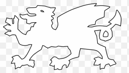 Wonder Novel - White Welsh Dragon Black Background Emoji,Welsh Dragon Emoticon