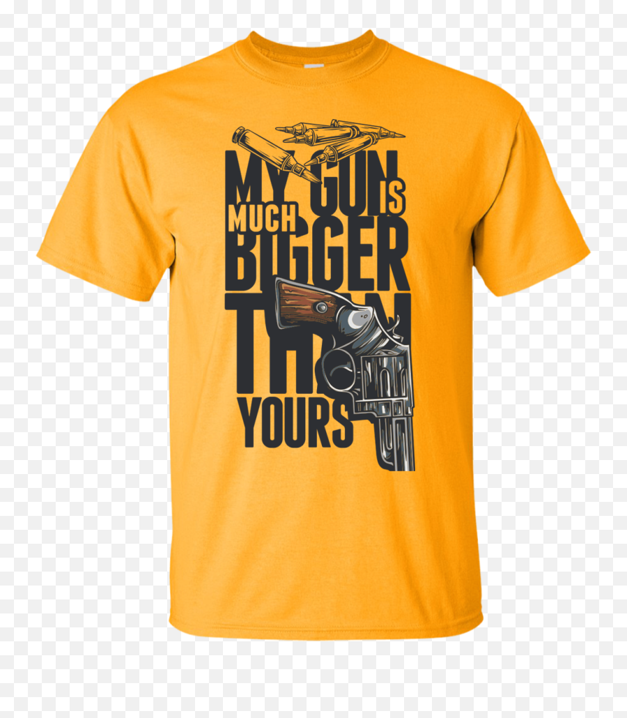 My Gun Is Bigger Than Yours Tee Shirt Made In Usa Emoji,Revolver Gun Emoji