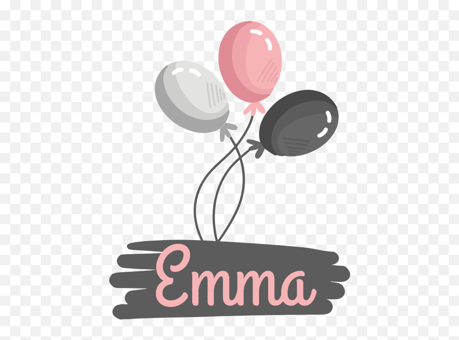 Pink And Grey Balloons With A Sign Decal - Tenstickers Emoji,Emoticons Baloes