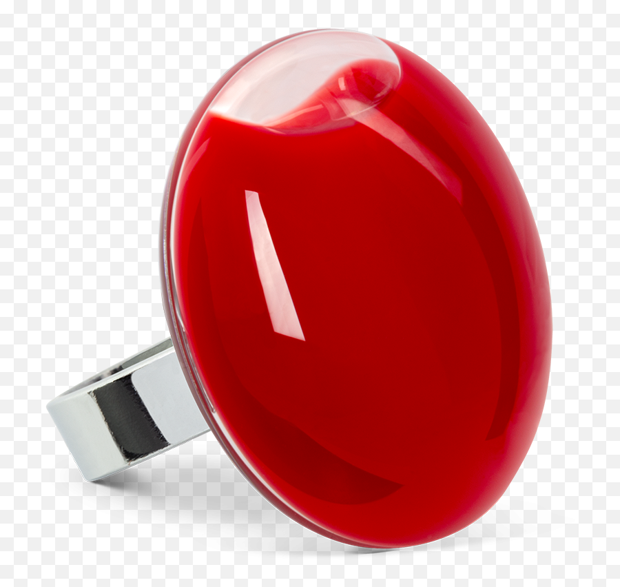 Glass Ring - Galet Medium Milk Dark Red Emoji,Red Pill Emoji