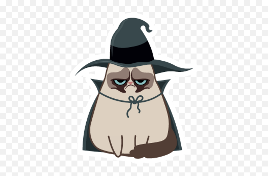 Grumpy Cat Witch - Sticker Mania Emoji,Angy Cat Emoji