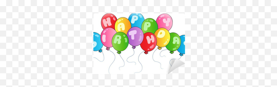 Wall Mural Happy Birthday Balloons - Pixersus Emoji,Birthday Baloons Emojis