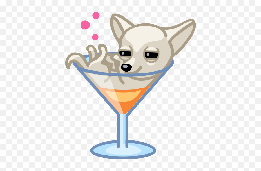 Emoji - Dog,Martini Party Emoji
