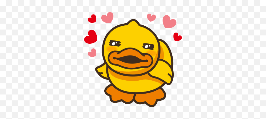 Love Stickers Cute Gif Duck Cartoon - B Duck Gif Emoji,Kiss Emoticon Gif