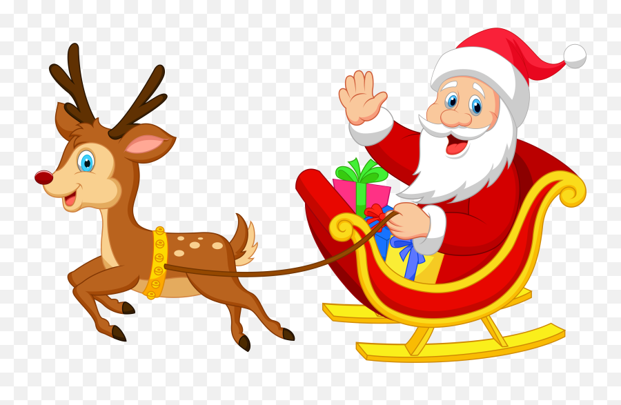 Free Santa Clipart Transparent Download Free Clip Art Free - Transparent Santa In Sleigh Png Emoji,Father Christmas Emoji