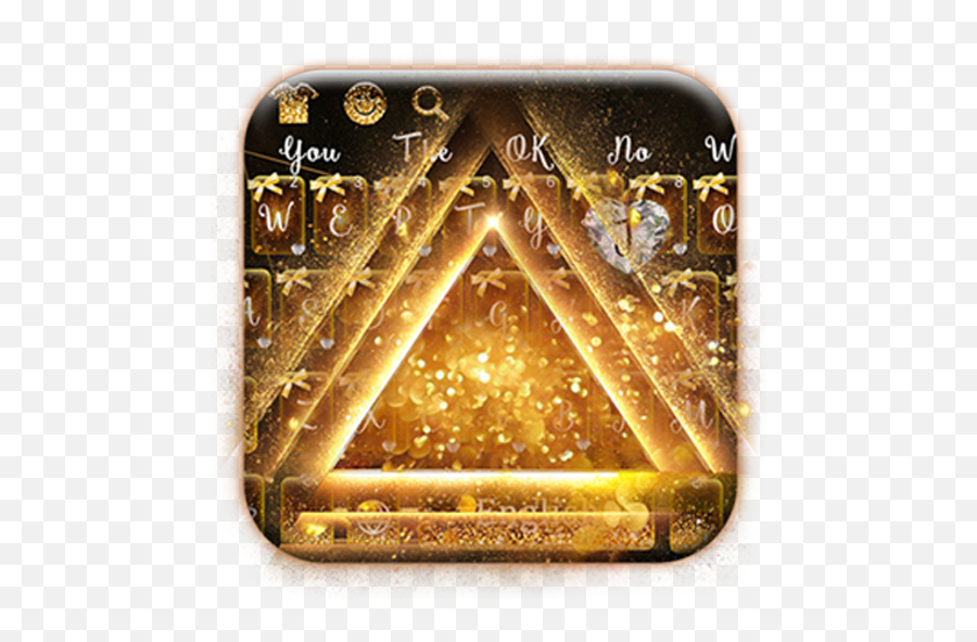 Gold Glittering Black Gold Triangle - Triangle Emoji,Pyramid Emoji