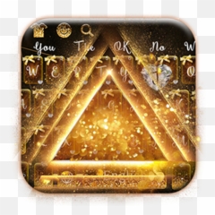 Gold Glittering Black Gold Triangle - Triangle Emoji,Pyramid Emoji