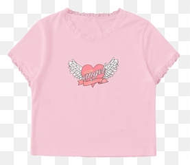 Shirt Croptop Angel Pink Sticker By Ariel - Short Sleeve Emoji,Angel Emoji Shirt