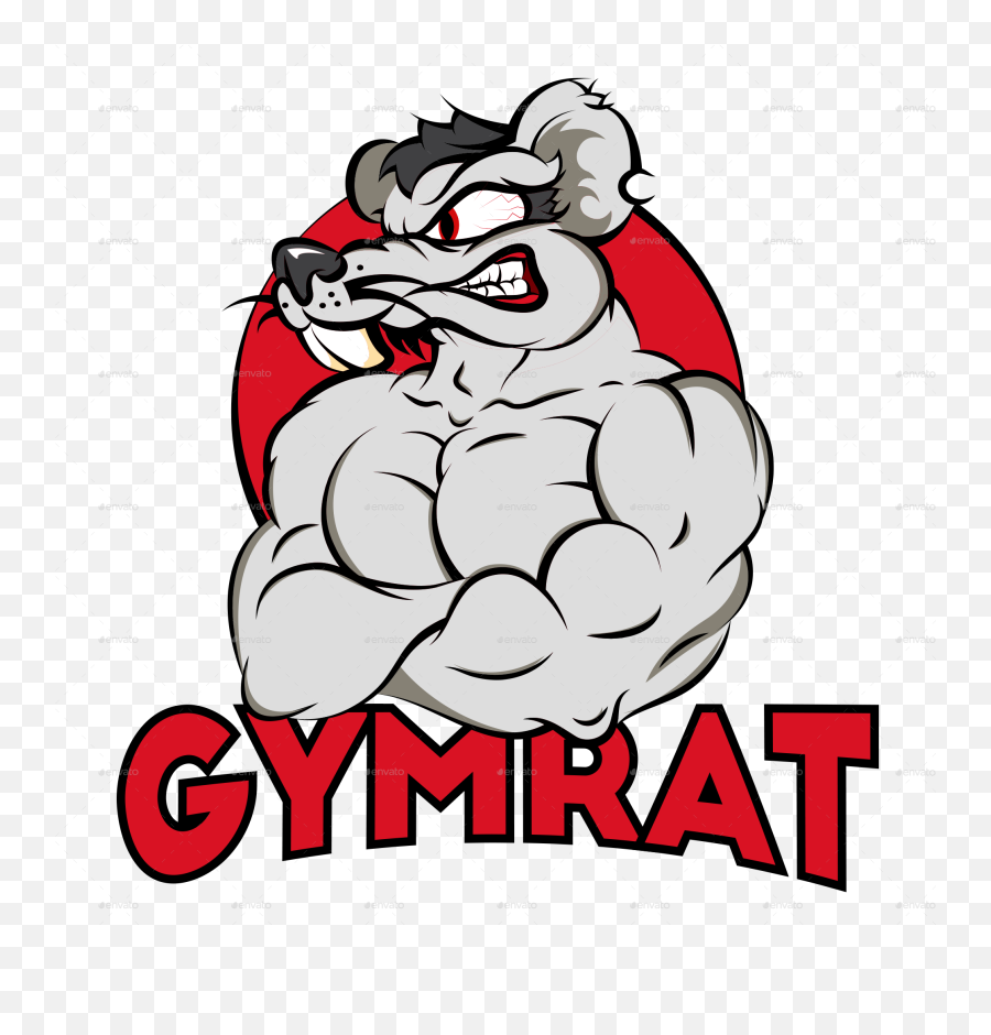 Angry Cartoon Png - Muscular Gym Rat Logo Emoji,Muscular Emoji