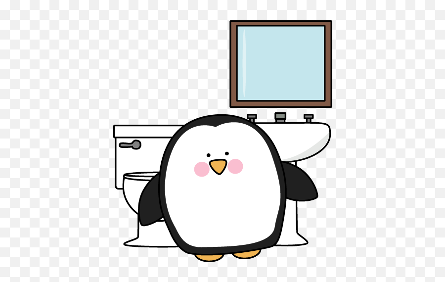 Penguin Penguin Bathroom Monitor Clip Art Classroom - Bhfuil Cead Agam Dul Go Dti Emoji,Dallas Cowboys Emojis For Android
