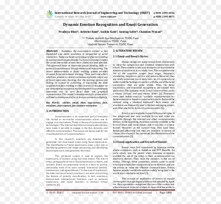 Pdf Irjet - Dynamic Emotion Recognition And Emoji Generation Horizontal,Emojis Party Theme