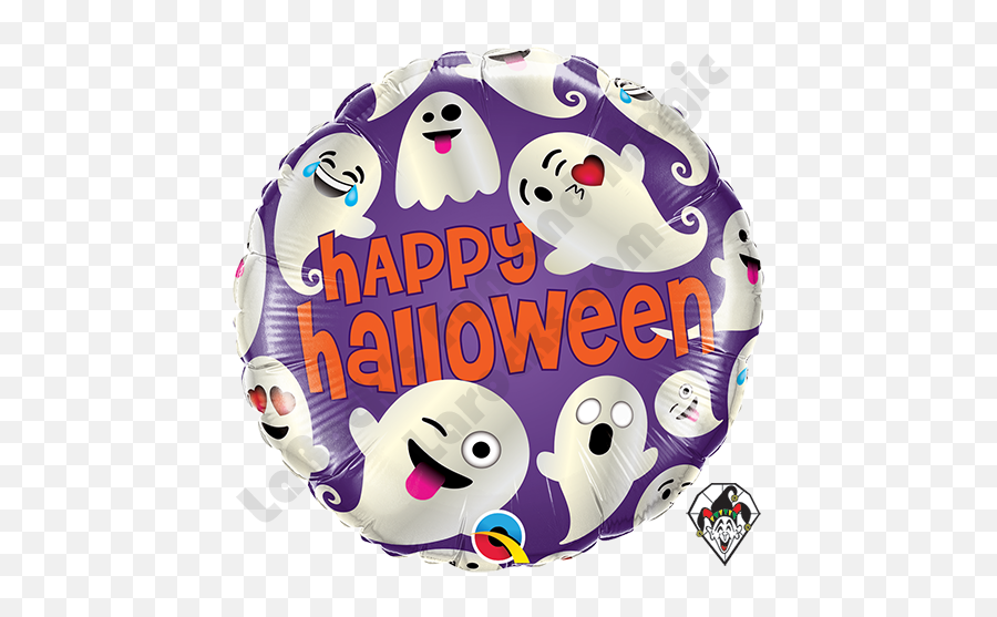 18 Inch Round Halloween Emoticon Ghost - Balloon Emoji,Ghost Png Emoticon