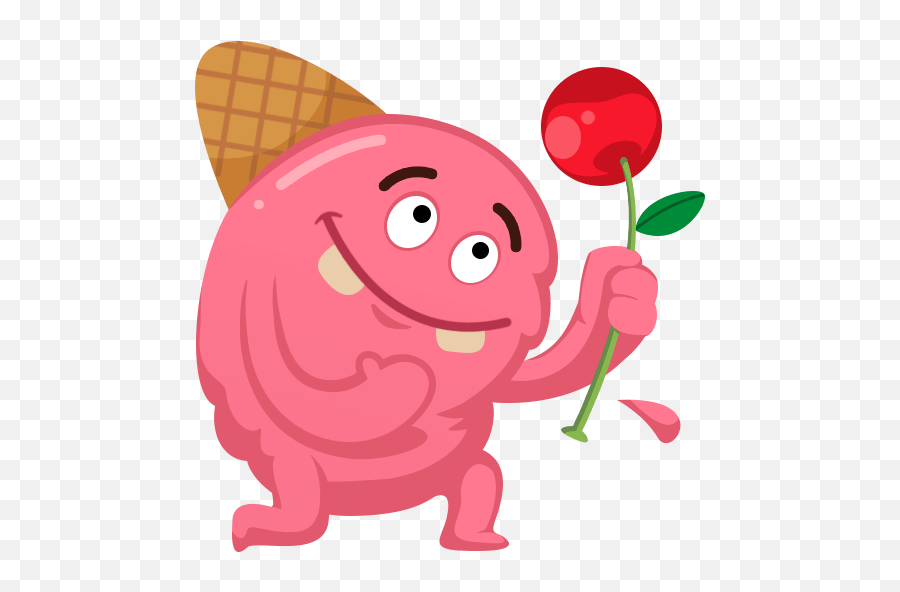 Pinky Ice - Cream Cone Sticker For Imessage By Hiep Nguyen Sticker Emoji,Ppap In Emojis