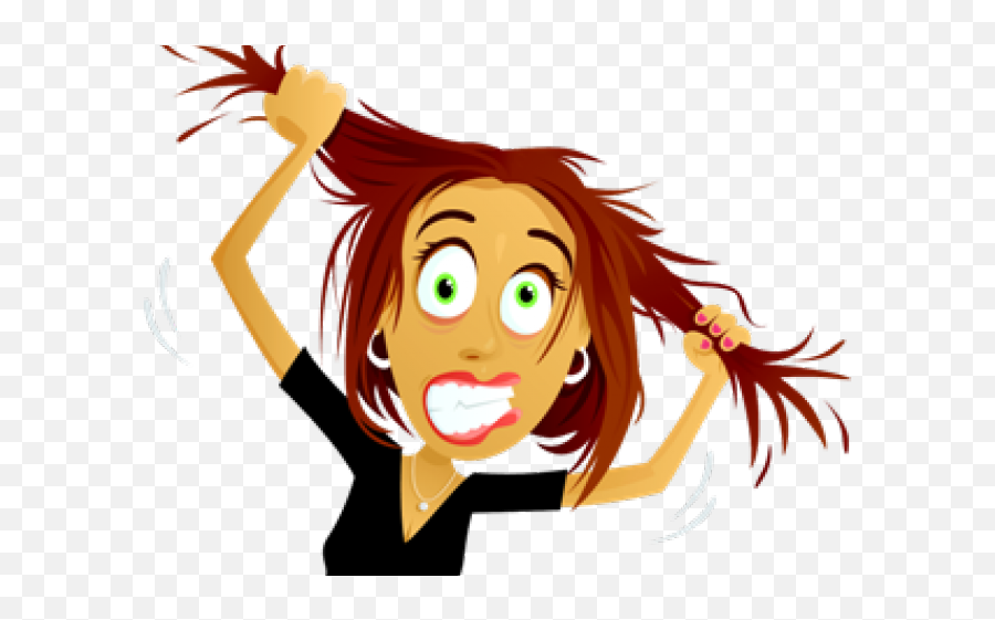 Woman Pulling Hair Out Meme Clipart - Tearing Your Hair Out Emoji,Emoticon Pulling Hair Out Female