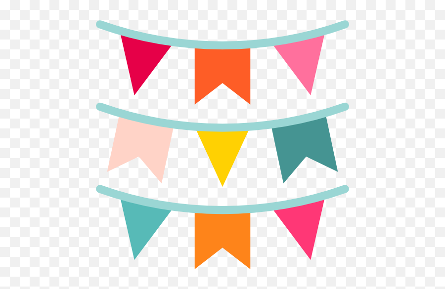 Party Flags Garland Decoration Ornaments Garlands - Party Transparent Garland Png Emoji,Emoji With Mustache Birthday Cake