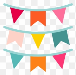 Party Flags Garland Decoration Ornaments Garlands - Party Transparent Garland Png Emoji,Emoji With Mustache Birthday Cake