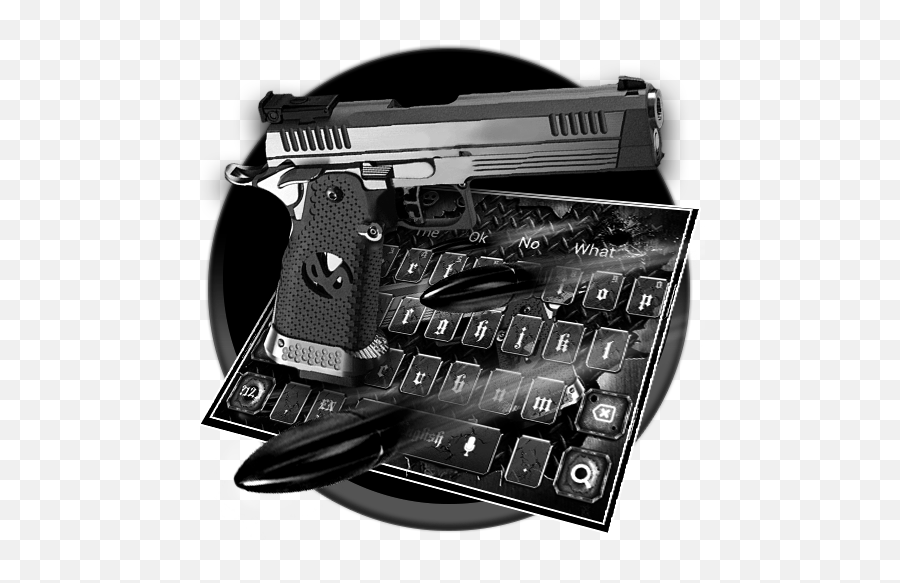 Black Pistol Bullet Keyboard Theme - Solid Emoji,Gun Star Emoji