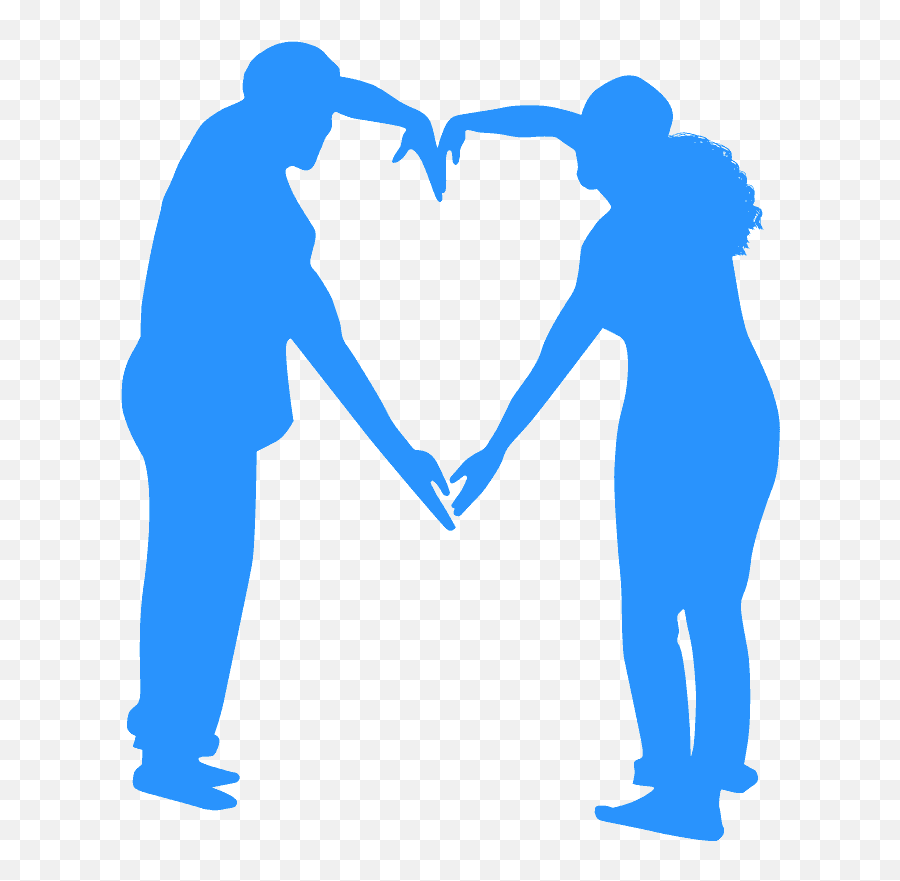 Couple Making Heart Symbol Silhouette - Free Vector Emoji,Different Color Heart Emoticons
