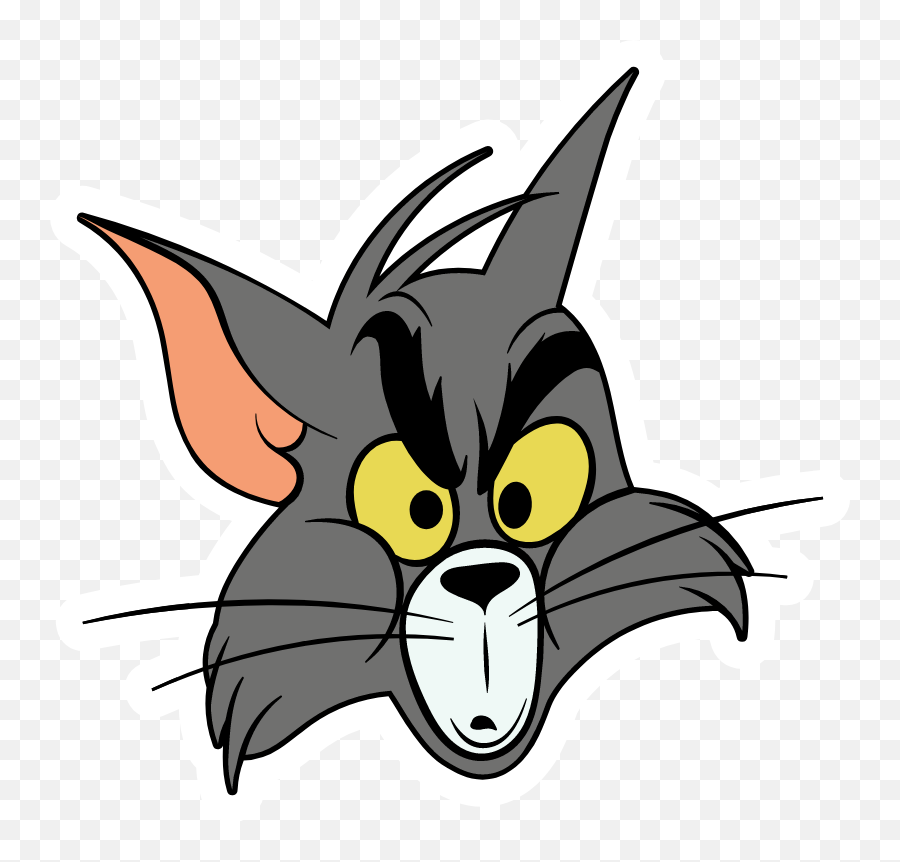 Tom And Jerry Confused Tom Sticker - Sticker Mania Tom And Jerry Stickers Emoji,Grey Cat Emoji
