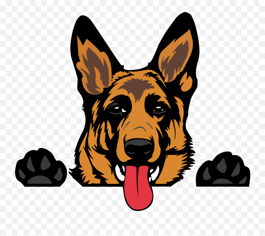 Preskitts Pawz N Clawz - Black And White German Shepherd Decal Emoji,Petfood Emoji