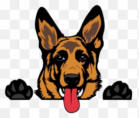 Preskitts Pawz N Clawz - Black And White German Shepherd Decal Emoji,Petfood Emoji