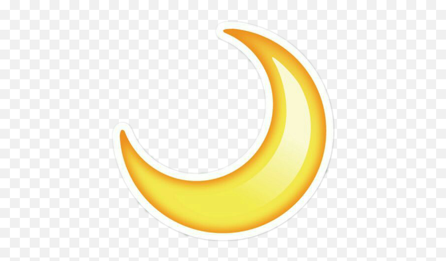 Emoji Stickers Tumblr Cute Moon Yellow - Half Moon Emoji Png Crescent Moon Emoji Transparent,Tumblr Emoji Png