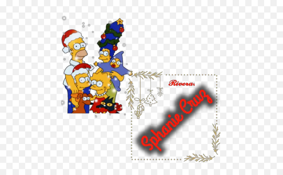 The Simpsons Christmas Names Stickers For Whatsapp - Simpsons Christmas Emoji,Christmas Song Emoji Game