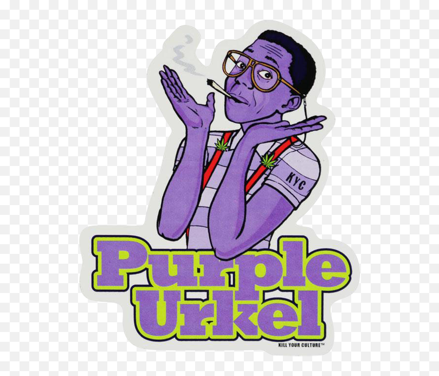 Purple Urkel Sticker - Steve Urkel Purple Urkle Emoji,100 Emoji Decal