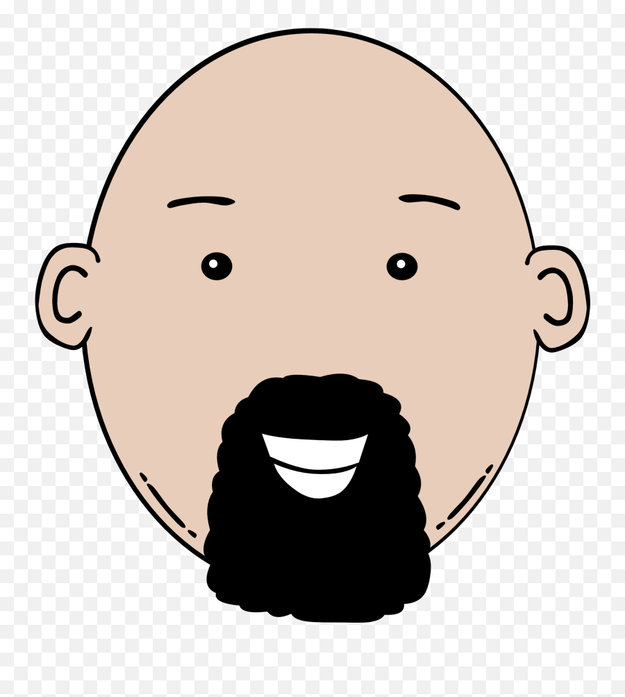 Man Face Bald Beard Smile Friendly - Bald Guy With Goatee Bald Man With Beard Cartoon Emoji,Bald Emoji