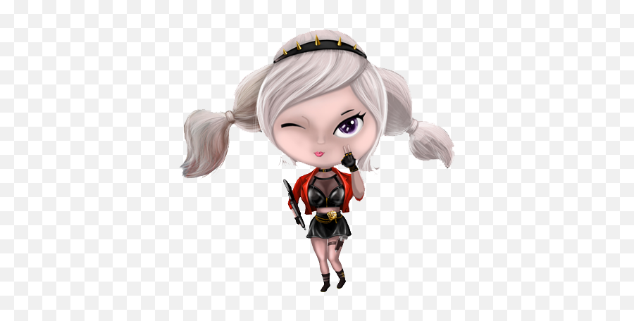 Chibi Girl Emoji - Fictional Character,Pigtail Emoji