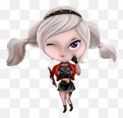 Chibi Girl Emoji - Fictional Character,Pigtail Emoji