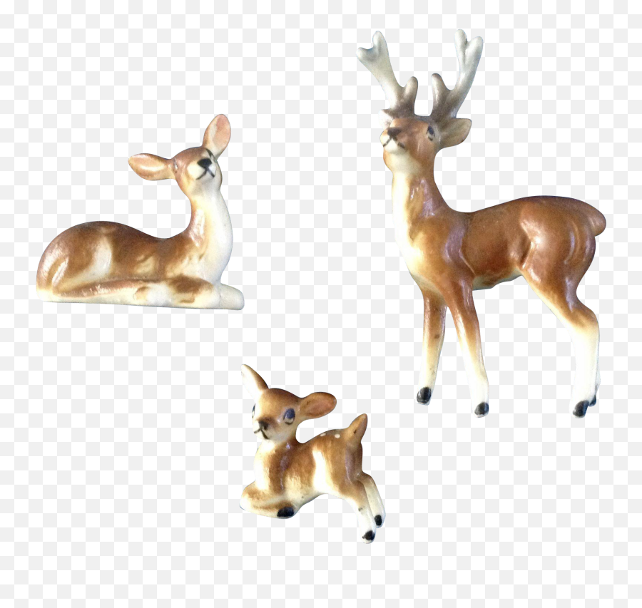 Bone China Miniature Deer Family Japan - Reindeer Emoji,Emotions And Miniatures