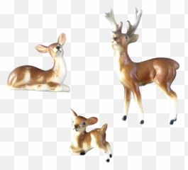 Bone China Miniature Deer Family Japan - Reindeer Emoji,Emotions And Miniatures