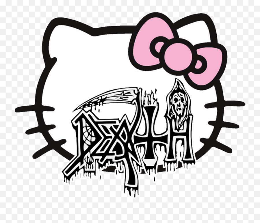 Death Metal Hello Kitty - Goth Hello Kitty Png Emoji,Buff Cat Emoticon Twitter