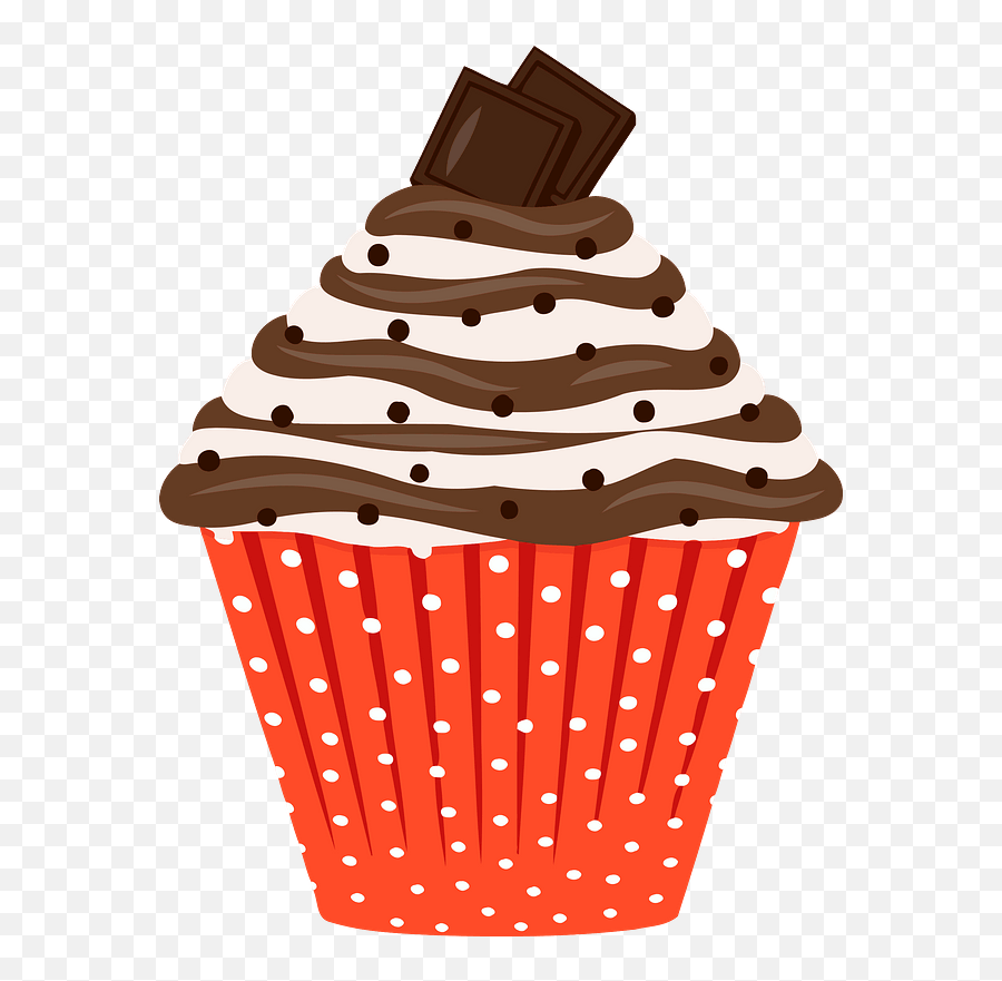 Cupcake With Swirled Chocolate Frosting Clipart Free - Example Of Sweet Food Clip Art Emoji,Where To Buy Emoji Cupcakes